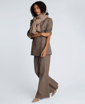 Women's Melange Fly Front Mid Rise Flare Pants