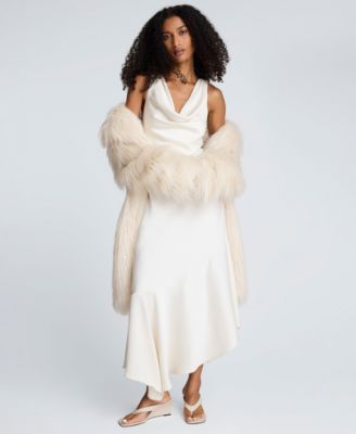 Women's Satin Cowl Neck Bias Dress