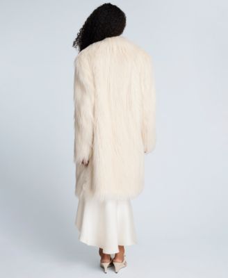 Women's Faux Fur Midi Long-Sleeve Jacket