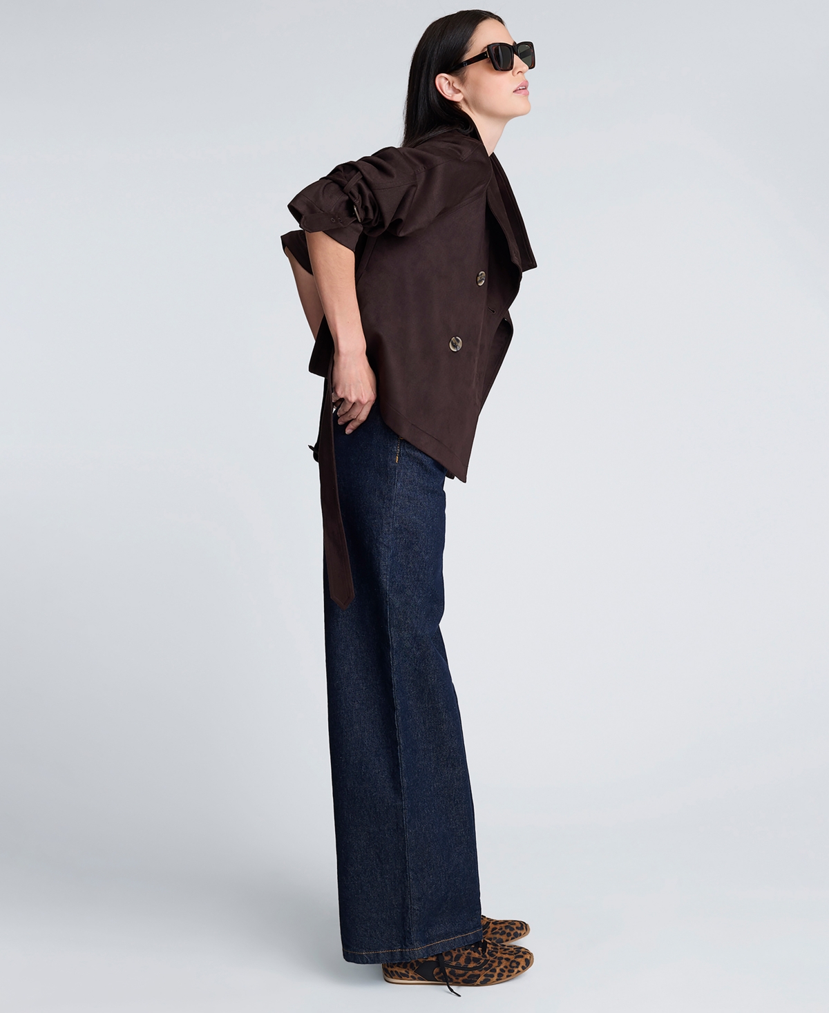 Kenneth Cole Women's Cropped Belted Trench Jacket