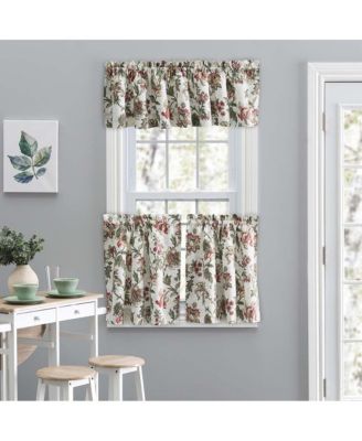 Madison Floral Design Printed Natural Ground 1.5" Rod Pocket Tailored Valance 58" x 15" Brick