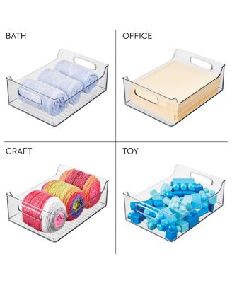 Plastic Stackable Pantry Bin with Handles, Clear, Made in USA