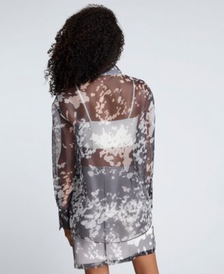 Women's Printed Organza Mini Skirt