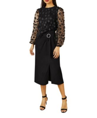 Women's Long Sleeve Sheer Floral Top