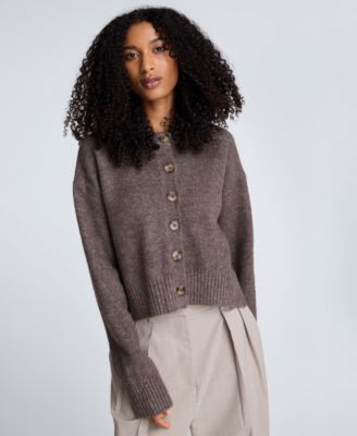 Women's Crewneck Button Up Cardigan