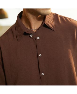 Men's Chocolate Brown Breezy Wrinked Shirt