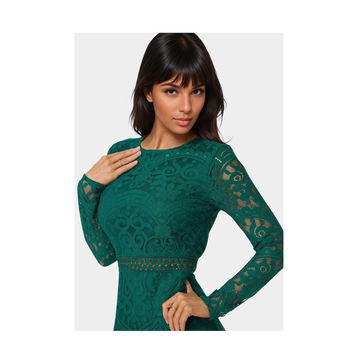 Bebe Women's Open Back Lace Mini Dress