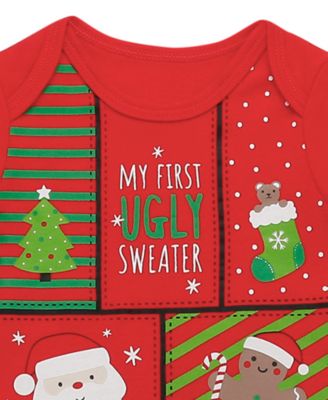 Baby Boy or Baby Girl My 1st Ugly Holiday Sweater Bodysuit