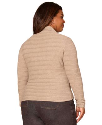 Plus Size Long-Sleeve Asymmetrical Side Ruching Top