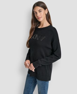 Women's Logo Sequined Long-Sleeve Sweater