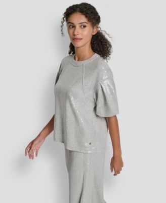 Women's Sequin Crew Neck Sweatshirt