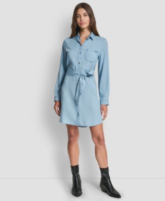 DKNY Jeans - Women's Long-Sleeve Shirt Dress