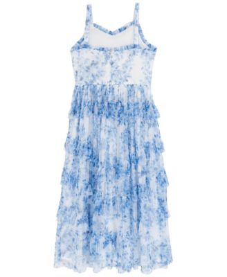 Girls 7-16 Printed Mesh Maxi Dress