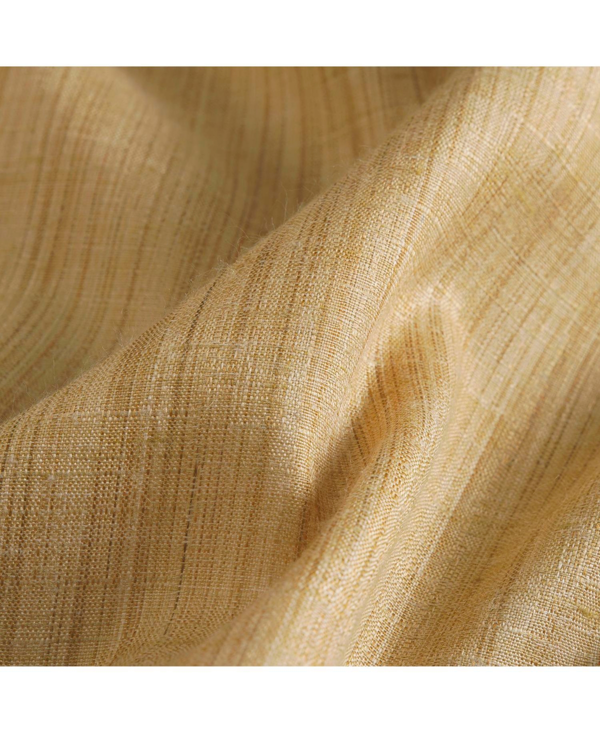 Rustic Weave Linen Curtains (2 Panels) Sheer Window Panel Set, Rod Pocket Curtains