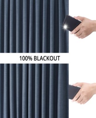 Extra Wide Performance Linen Hotel Blackout Curtain