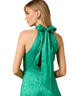 Women's Bias Halterneck Midi Dress