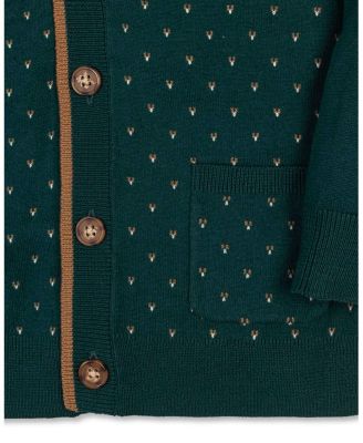 Boys Organic Long Sleeve Tipped Cardigan Sweater