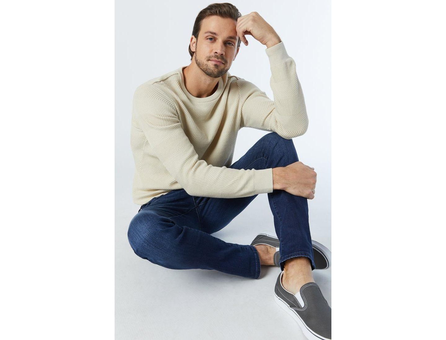 Мужские джинсы Mavi Jeans Jake Regular Rise Skinny Leg In Dark Tonal Nashville — фото 4
