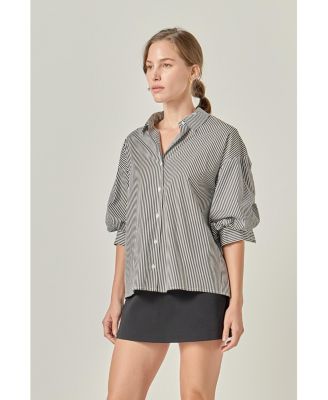 Women's Striped Button Down Shirt