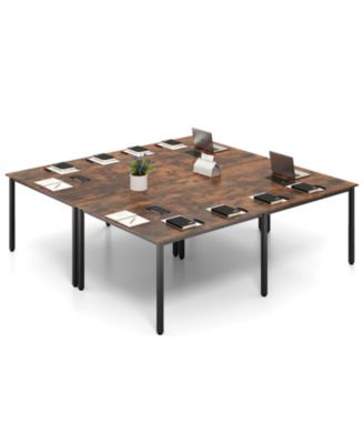 95" x 48" Large Meeting Table Seats up to 10 People 2 Cable Grommets for Office