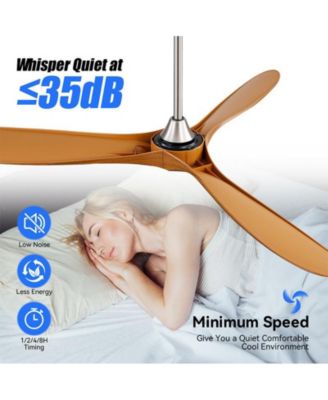 60-inch Modern Luxury Sand Nickel 3-Blade Ceiling Fans with Remote Control and Timer Function