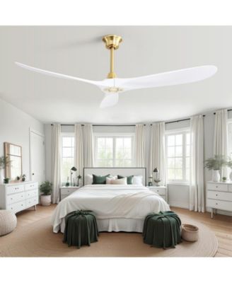 60-inch Modern Luxury Golden 3-Blade Ceiling Fans with Remote Control and Timer Function