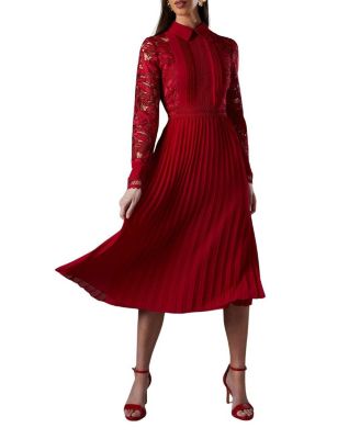 Women's Long Sleeve Midi Shirt Dress