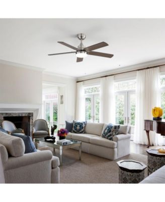 42-inch Modern Minimalist Sand Nickel 5-Blade Ceiling Fans with Led Lights and Remote Control