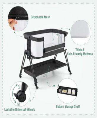 Portable Bedside Bassinet with 7 Adjustable Heights