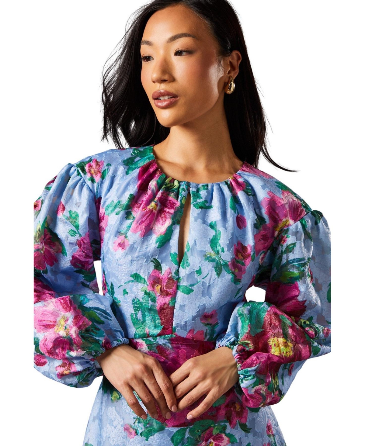 Coast Women's Printed Jacquard Volume Dress