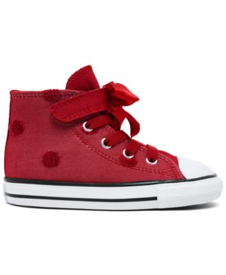 Toddler Girls' Chuck Taylor All Star Bows High Top Fastening Strap Casual Sneakers from Finish Line