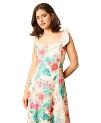 Women's Bow Strap Midi Prom Dress