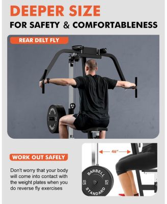 Chest & Reverse Fly Machine - 400LB Plate Loaded PEC Deck with Band Pegs for Home Gym