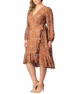 Plus Size Julia Long Sleeve Wrap Dress