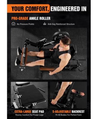 Leg Extension & Curl Machine - Adjustable 2-in-1 Cable System for Home Gym