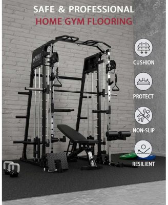 0.56" Interlocking Gym Flooring - 48 Sq Ft EVA Foam & Rubber Top Exercise Mats
