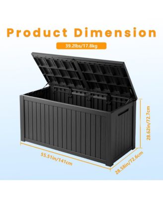 180 gal Patio Waterproof Resin Deck Box Lockable Outdoor Storage Garden Tools