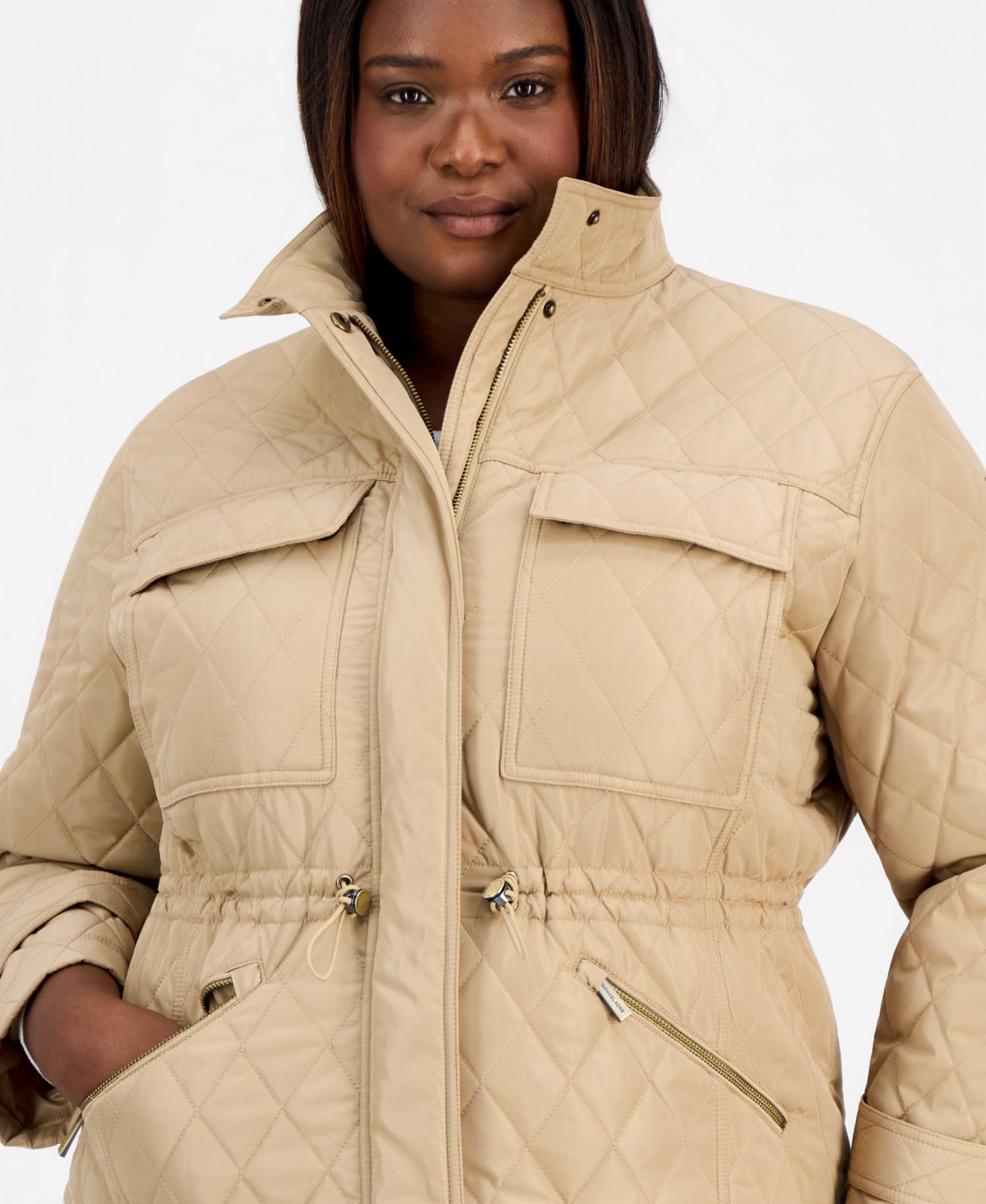 Michael Kors Plus Size Short Quilted Coat