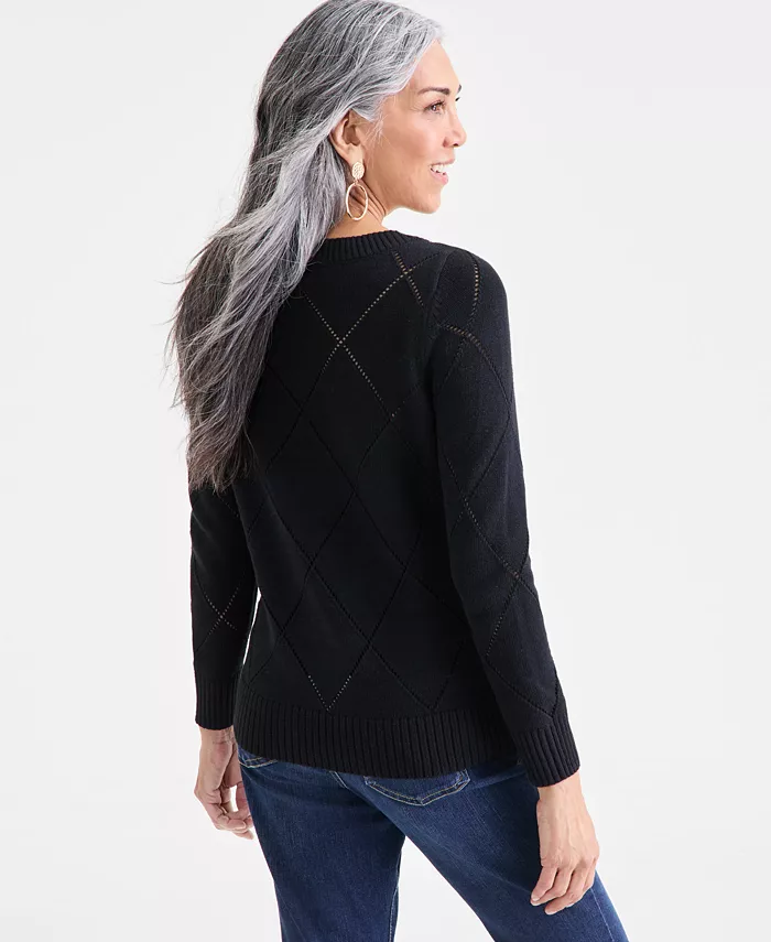 Women's Pointelle Boat-Neck Sweater - thumbnail 5