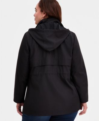 Plus Size Zip-Front Hooded Anorak