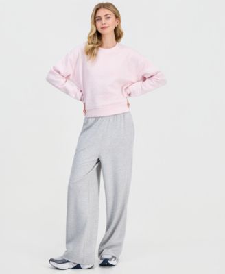 Juniors' Wide-Leg Fleece Sweat Pants  