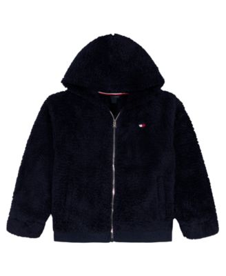 Tommy Hilfiger - Girls 2T-6X Minky Loose Fit Zip Front Hoodie