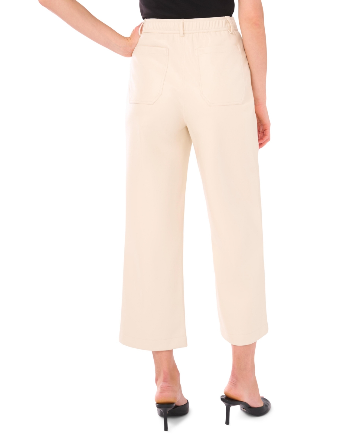 Vince Camuto Patch Pocket Coated Pants In Brown