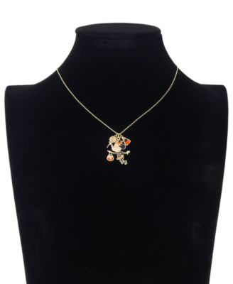 Minnie Mouse Crystal and Mother of Pearl Trick or Treat Pendant Necklace