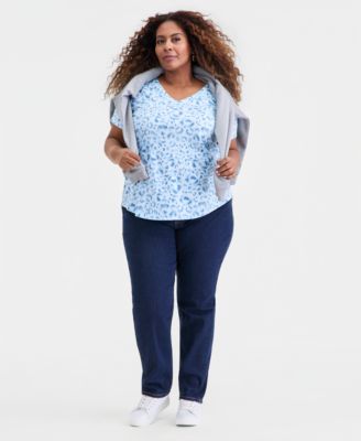Plus Size Perfect V-Neck T-Shirt, Macy's Exclusive