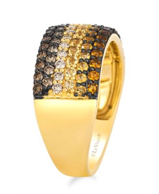 Citrine Ombre (0.55 ct. t.w.) and Chocolate Diamond (0.63 ct. t.w.) Ring in 14k Honey Gold