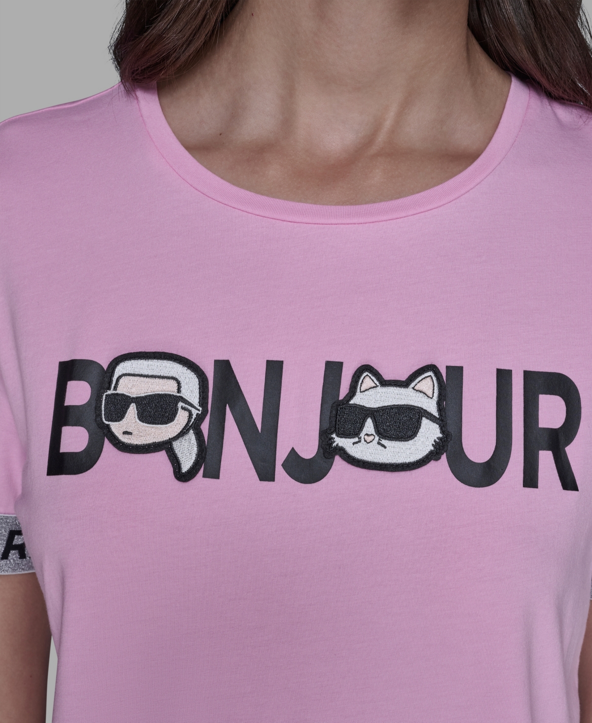 Karl Lagerfeld Paris Women's Printed Short-Sleeve T-Shirt