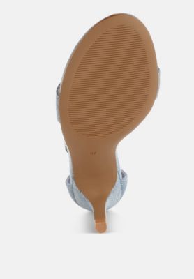Womens Ozula Denim Kitten Heel Sandals