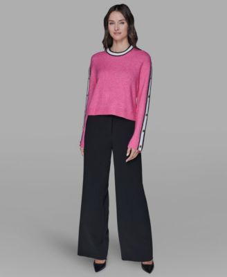 Women's Contrast Trim Pull-On Sweater