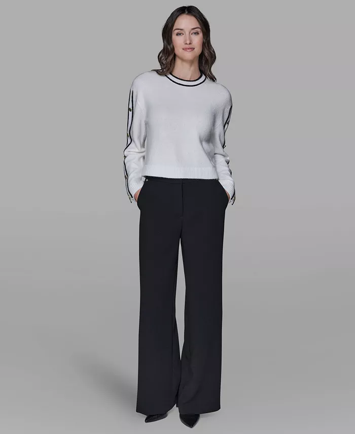 Women's Contrast Trim Pull-On Sweater - thumbnail 9